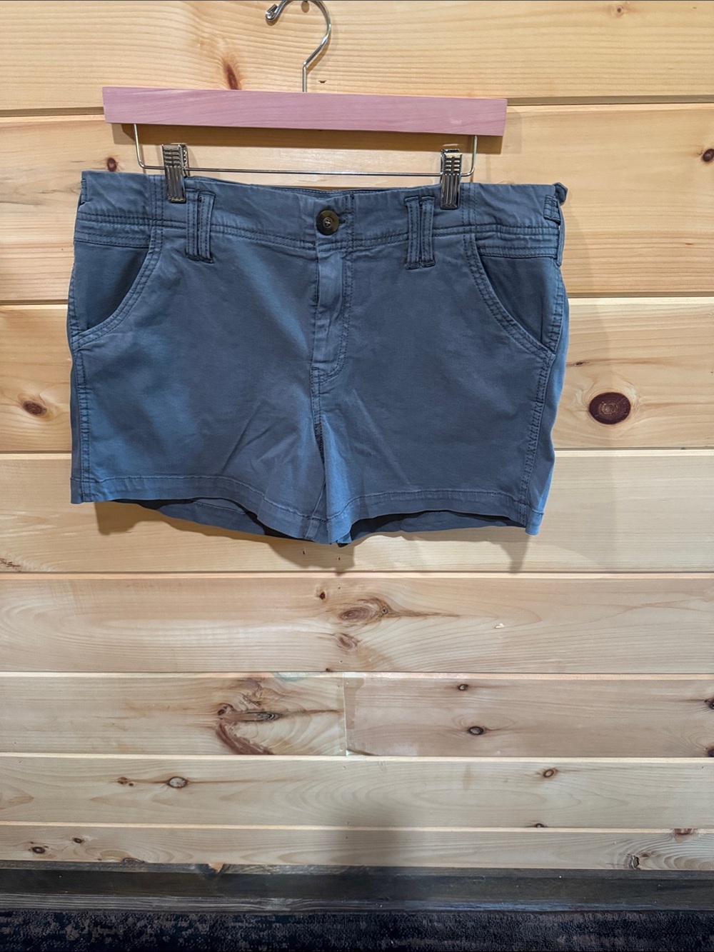 BKE Slate-Blue Casual Cotton Shorts